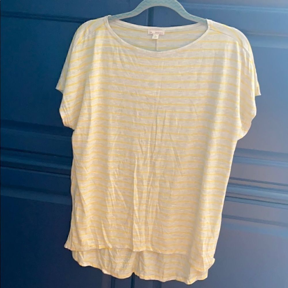 NWT Gap cap sleeve hi/ lo tee shirt  striped L